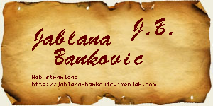 Jablana Banković vizit kartica